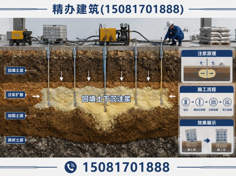 肥乡区基础下沉注浆顶升展示图